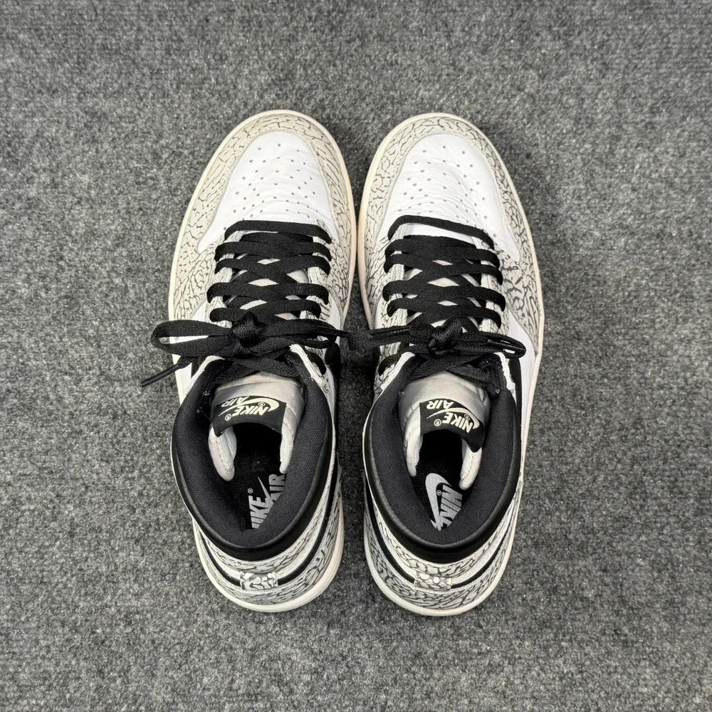 Jordan 1 Retro High OG Shoes Men's 10 White Cement Athletic Basketball Sneakers
